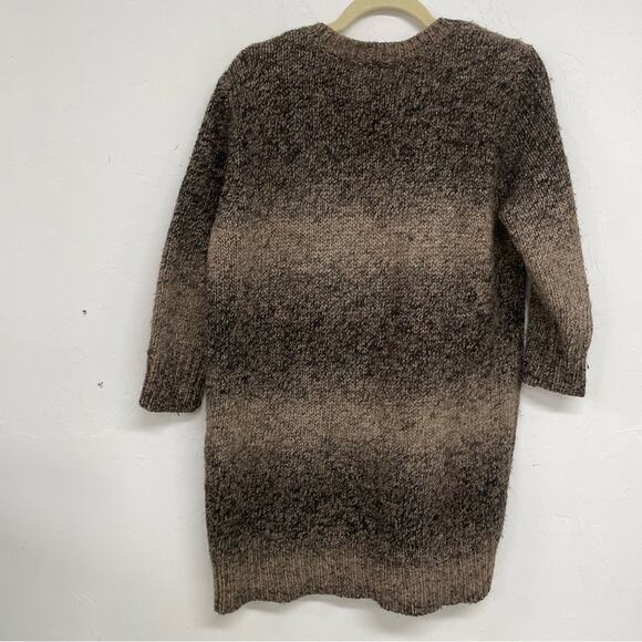 Madewell Wallace Brown Knit Half Sleeve Tunic Sweater Womens M Speckled Chunky - Picture 5 of 6